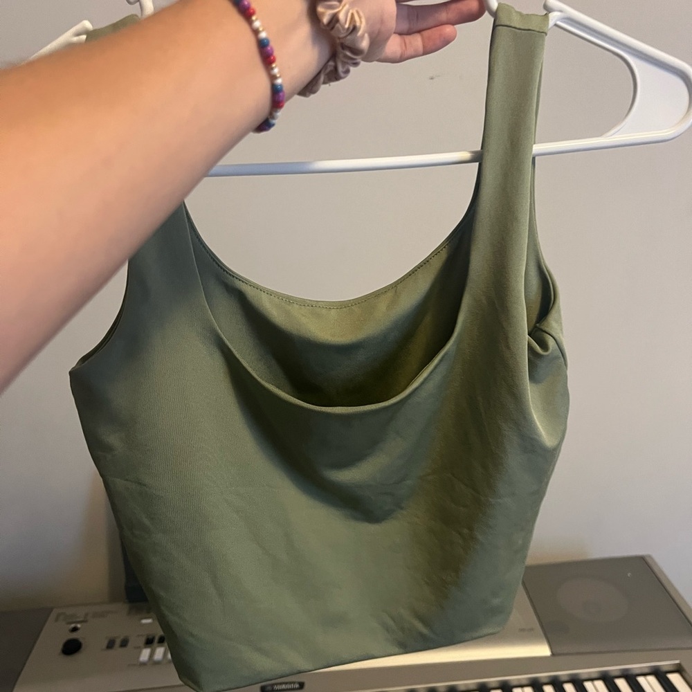 Olive Green Sleeveless Top